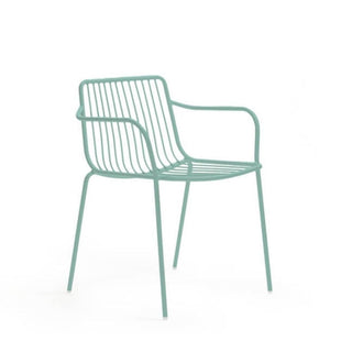 Pedrali Nolita 3655 garden armchair with armrests and low backrest Pedrali Light blue AZ100 - Buy now on ShopDecor - Discover the best products by PEDRALI design