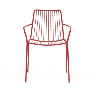 Pedrali Nolita 3656 garden armchair with armrests and high backrest Pedrali Red RO200 - Buy now on ShopDecor - Discover the best products by PEDRALI design